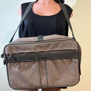 Samsonite Silhouette 4 carry-on casual travel bag pink grey‎ twill suitcase